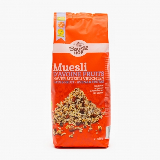 Musli fulgi de ovăz eco cu fructe fără gluten 450g