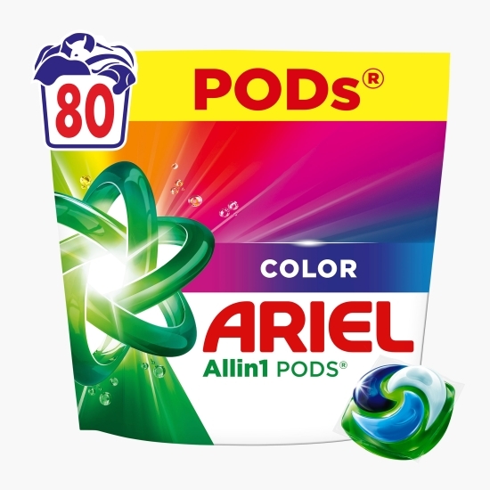 Detergent de rufe capsule All-in-One Pods Color, 80 spălări, 80 buc