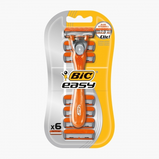 Aparat de ras Easy cu 3 lame, 6 buc
