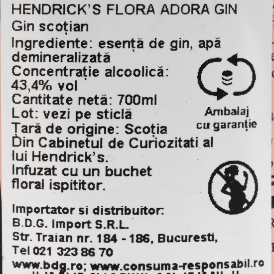 Gin Flora Adora 43.4% alc. 0.7l