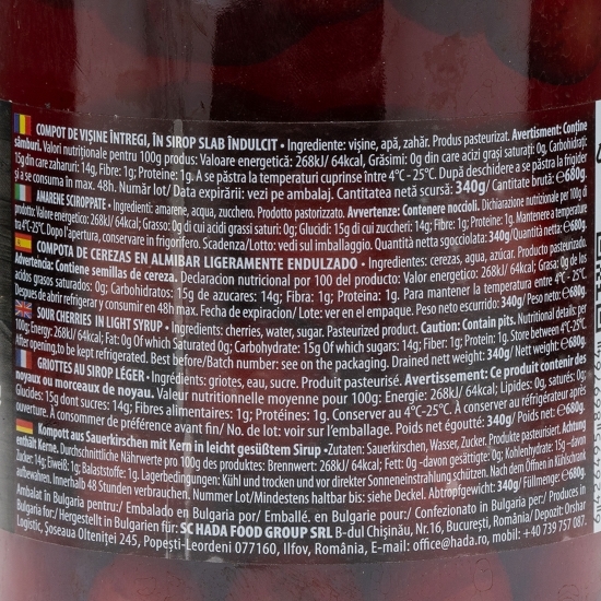 Compot de vișine întregi 680g