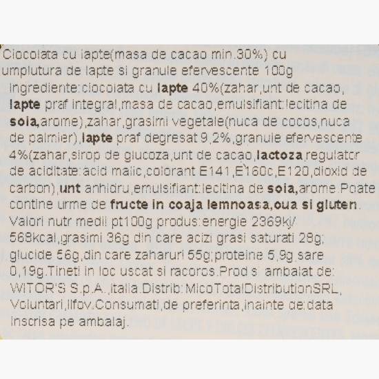 Baton ciocolată cu cremă lapte și bomboane efervescente Harry Potter 100g