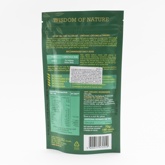 Chlorella eco sub formă de tablete 140 buc 70g