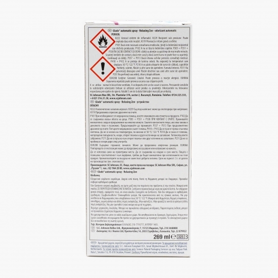 Odorizant automatic spray pentru cameră Relaxing Zen 269ml