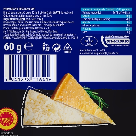 Brânză rasă Parmigiano Reggiano DOP 60g