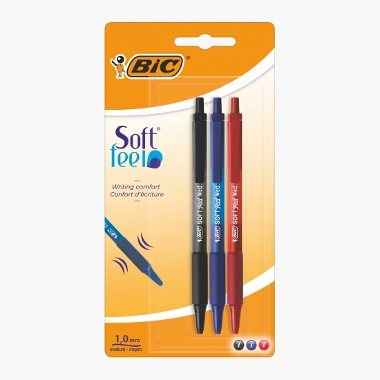 Set 3 pixuri Soft Feel Clic Grip asortate