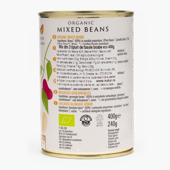 Mix 3 tipuri de fasole boabe eco 400g