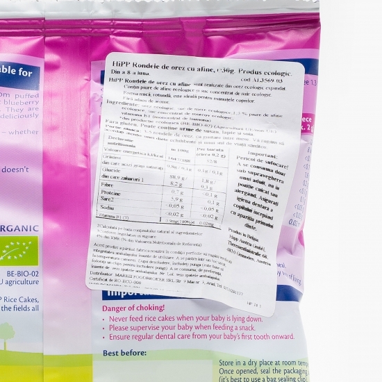 Rondele de orez cu afine eco, +8 luni, 30g