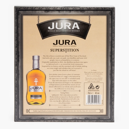 Single Malt Whisky, 43%, Scotland, 0.7l + 2 pahare