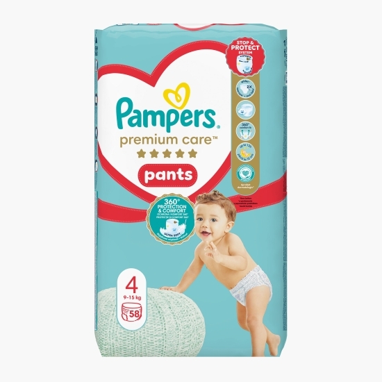 Scutece chiloțel Pants Premium Care Mega Box mărimea 4, 9-15kg, 58 buc
