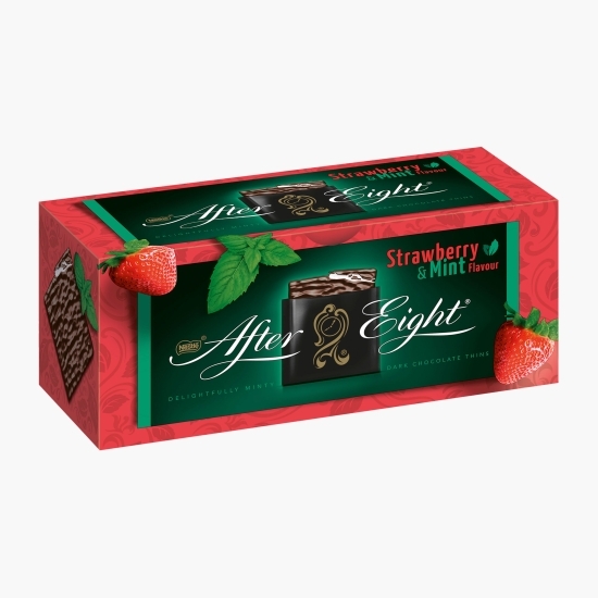 Praline de ciocolată neagră cu mentă și căpșuni 200g