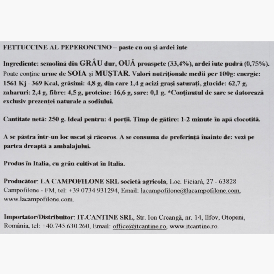 Paste Fettuccine al peperoncino 250g