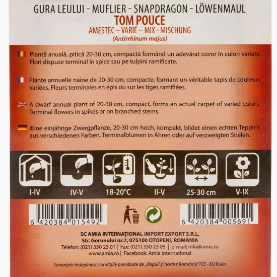 Semințe de gura leului, amestec de culori 0.5g