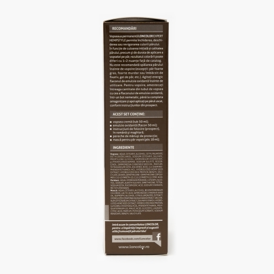 Vopsea permanentă pentru păr Expert Hempstyle 1.0 negru 100ml