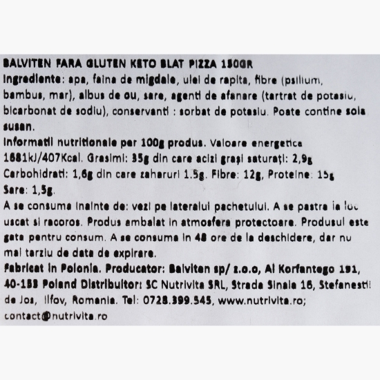 Blat de pizza fără gluten 150g 