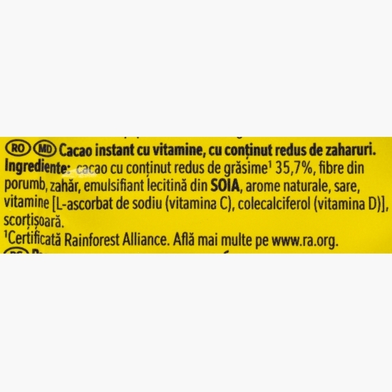 Cacao instant cu vitamine și conținut redus de zaharuri Less Sugars, 300g