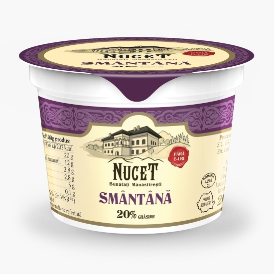 Smântână 20% grăsime, 200g
