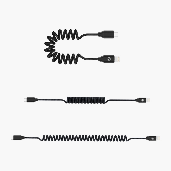 Cablu date flexibil Type-C - Lightning, ≈1.8m, negru