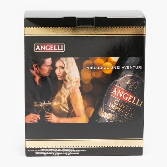 Pachet vin spumant demisec Cuvee Imperial 750ml + 2 pahare