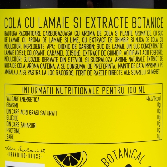 Băutură carbogazoasă Pop Cola zero zahăr, cu lămâie și lime 1.5l