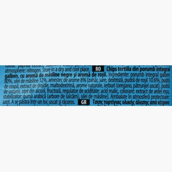 Chipsuri tortilla cu măsline negre și roșii uscate 60g