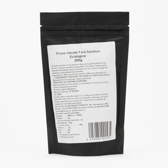 Prune uscate fără sâmburi ecologice 200g