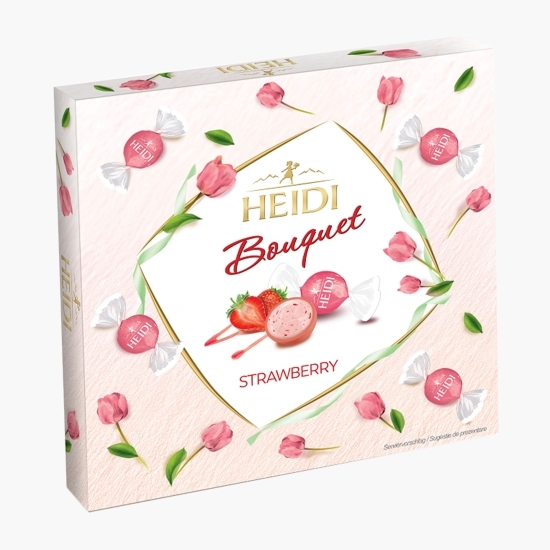 Praline din ciocolată albă cu căpșune 220g