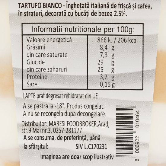 Înghețată Tartuffo Bianco 500g
