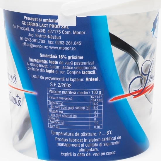 Smântână maturată 16% grăsime 900g