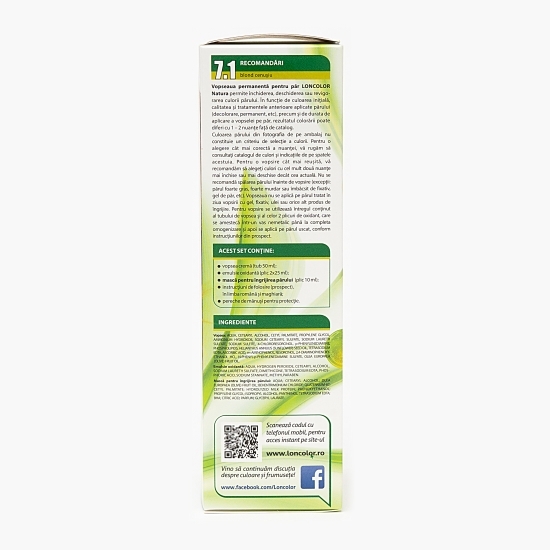 Vopsea permanentă pentru păr Natura 7.1 Blond cenușiu 100ml