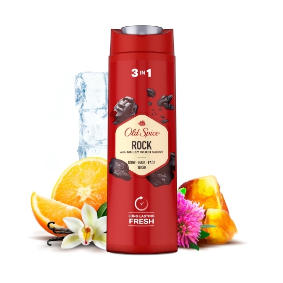 Gel de duș și șampon 3 în 1 Rock pentru corp, păr și față 400ml