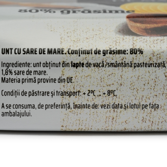 Unt cu sare de mare, 80% grăsime, 200g