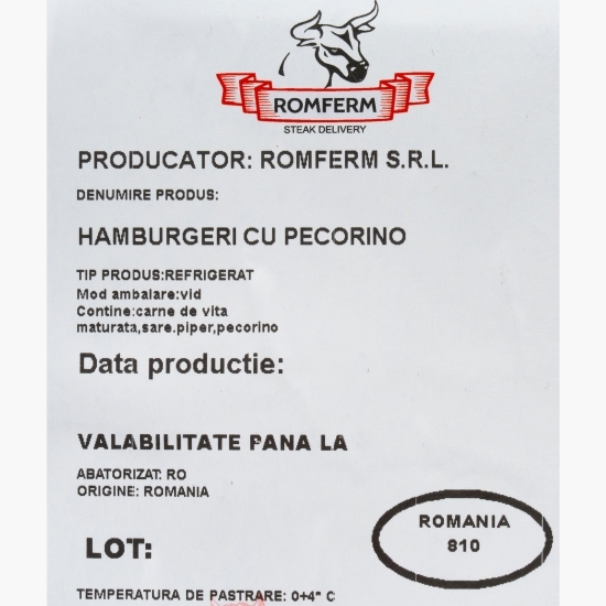 Burgeri din carne de vită maturată și Pecorino Romano, 2x200g