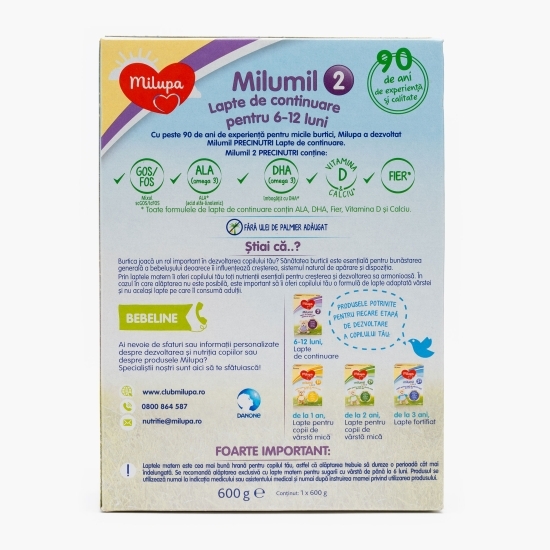 Formulă de lapte de continuare 2, 6-12 luni, 600g