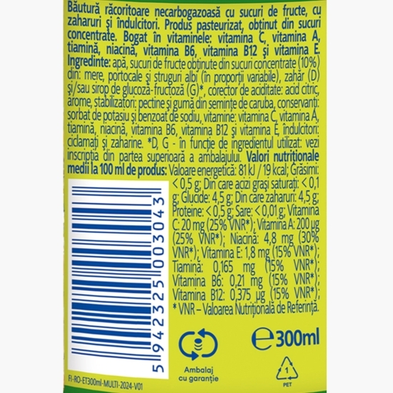 Băutură necarbogazoasă multivitamine 0.3l