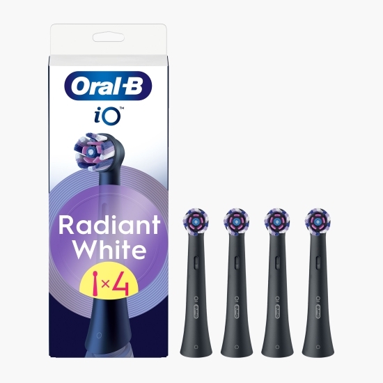 Rezerve periuță de dinți electrică iO Radiant White, compatibile doar cu seria iO, 4 buc, negru