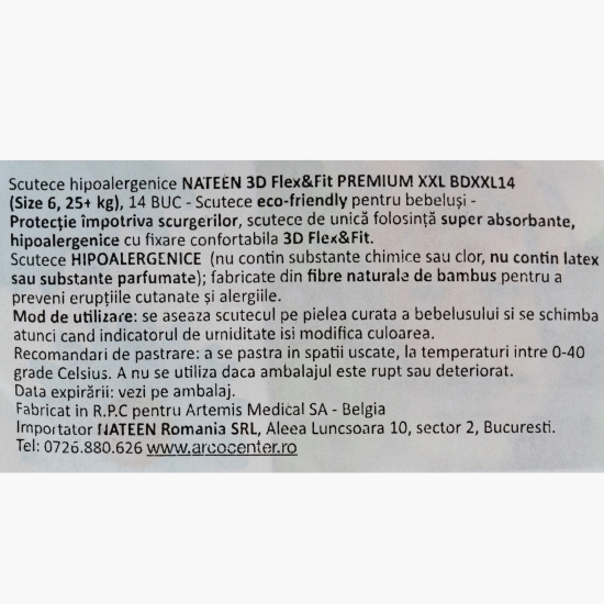 Scutece eco-friendly Premium Line, Nr. 6, 25kg+, 14 buc