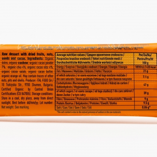 Desert eco din fructe uscate, nuci, semințe chia și cacao 25g