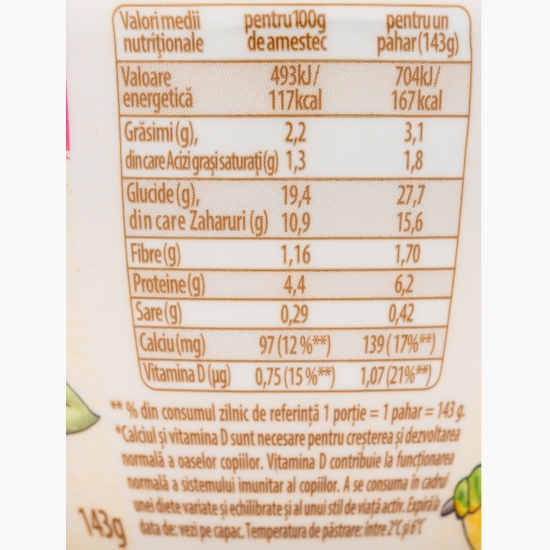 Iaurt Mic Dejun cu caise și topping de cereale, 2% grăsime, 143g