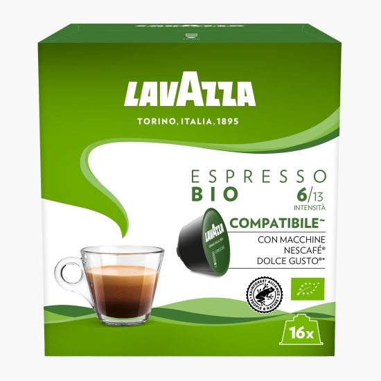 Espresso bio, 16 băuturi, capsule cafea eco compatibile Dolce Gusto