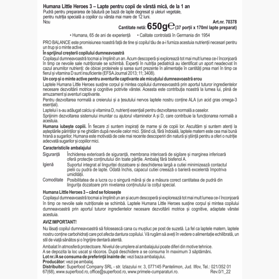 Lapte praf pentru copii de vârstă mică 3 Junior Probalance, 12+ luni, 650g