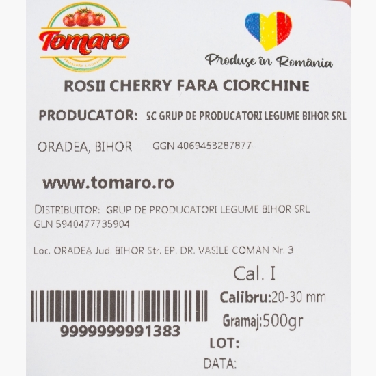 Roșii cherry strawberry shaped, fără ciorchine, din Bihor 500g