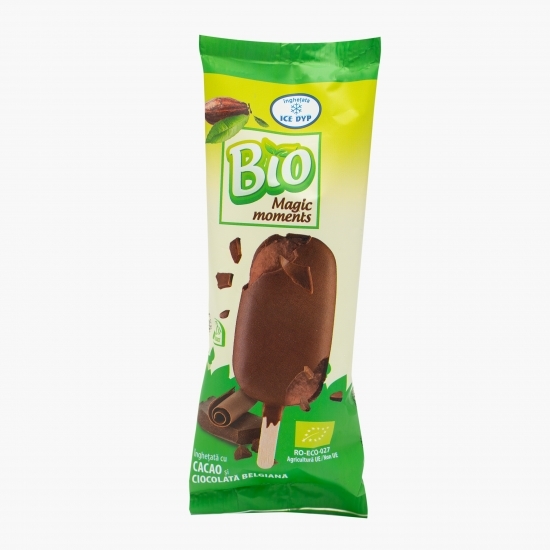 Înghețată eco cacao și glazură de ciocolată belgiană 80g