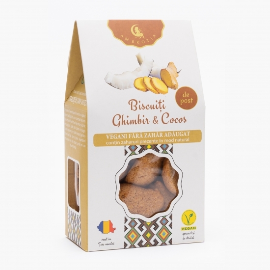 Biscuiți vegani cu ghimbir și cocos 150g