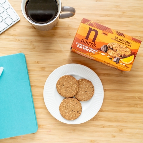 Biscuiți ovăz integral cu ciocolată și portocală cu 35% mai puțin zahăr 200g