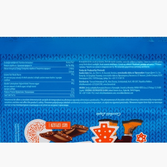 Ciocolată cu lapte, bucăți de jeleu cu portocală și popping candy 80g