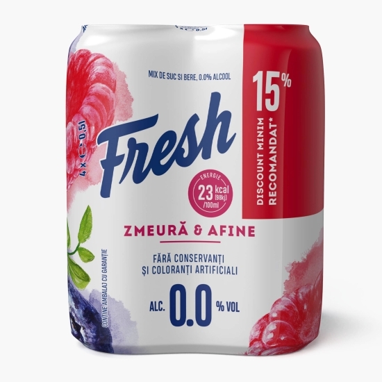 Bere blondă fără alcool cu zmeură și afine 4x0.5l