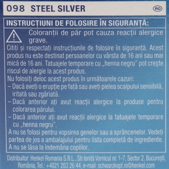 Vopsea de păr semi-permanentă Ultra Brights 098 Steel silver 80ml
