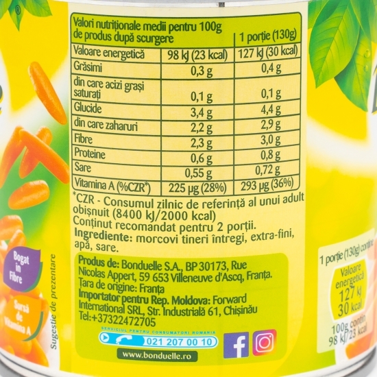Morcovi tineri extra-fini 400g