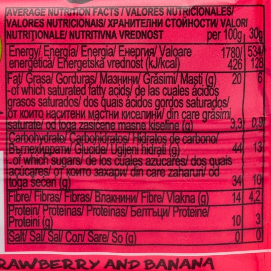 Baton eco cu căpșuni Strawberries 4ever, vegan, fără gluten 30g